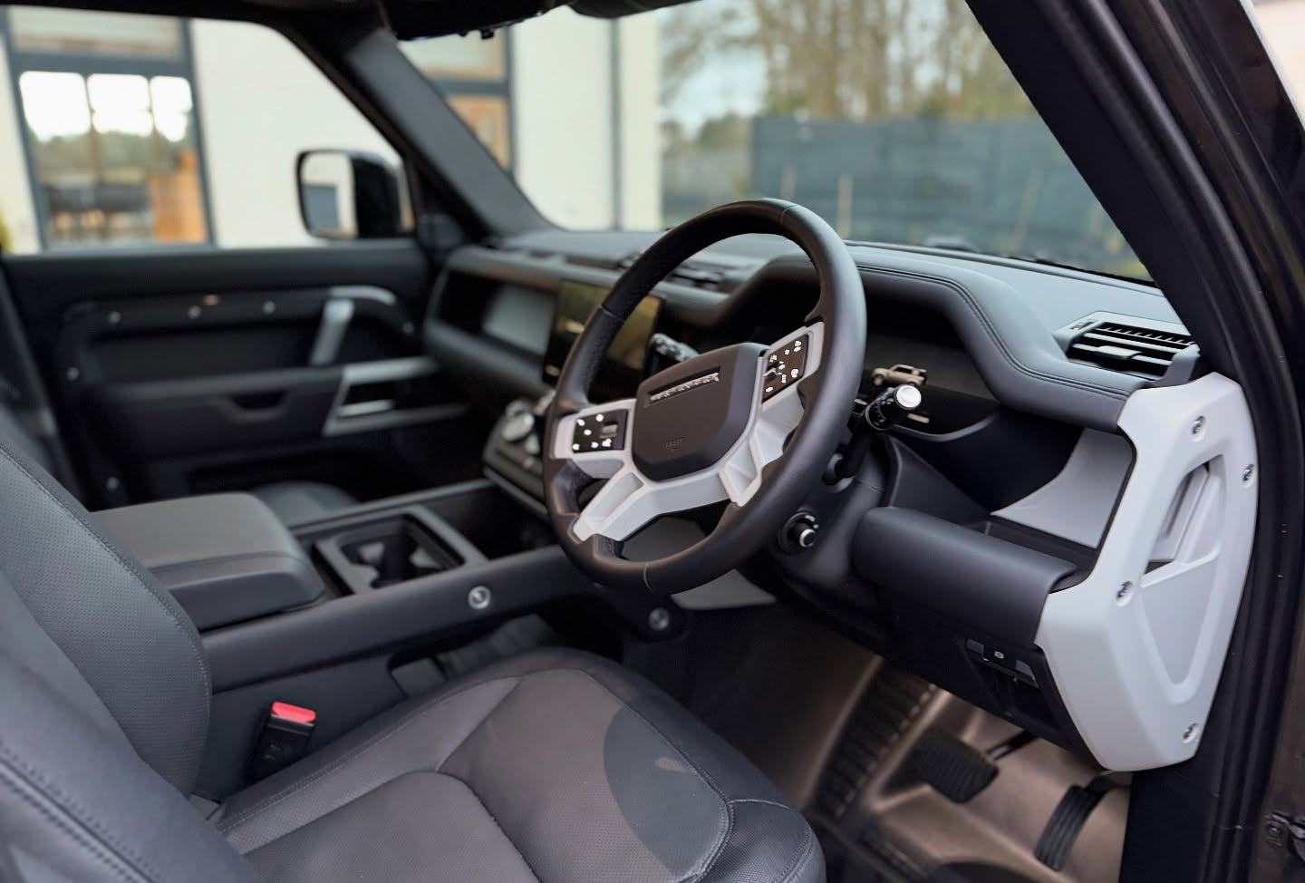 Driver seat of Land Rover Defender in Edinburgh
