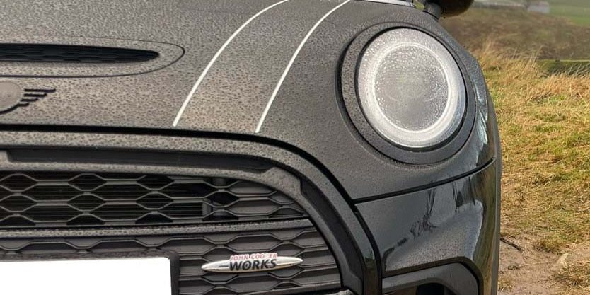 Mini cooper front view in Edinburgh